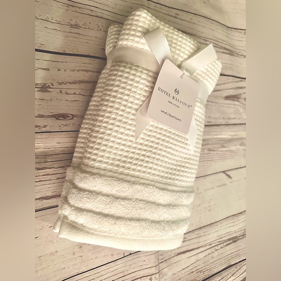 🎁9 PC Hotel Balfour Oversized Bath Towel Set- Cotton- White Waffle Texture⭐SALE⭐ - Picture 7 of 9
